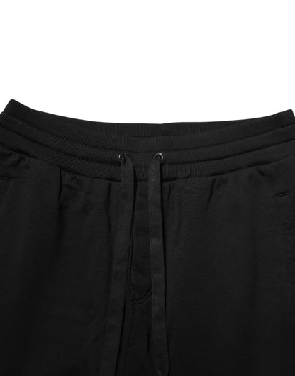 Black DG Logo Cotton Jogger Sweatpants Pants