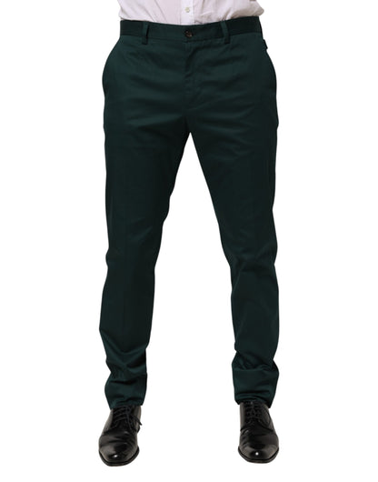 Green Cotton Formal Dress Men Trouser Pants