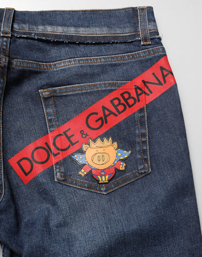 Blue Cotton Stretch Skinny Men Denim Jeans