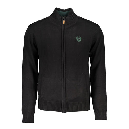 Black Cotton Men's Cardigan