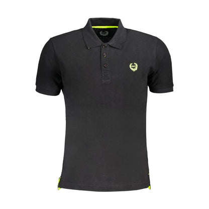 Black Cotton Men Polo Shirt