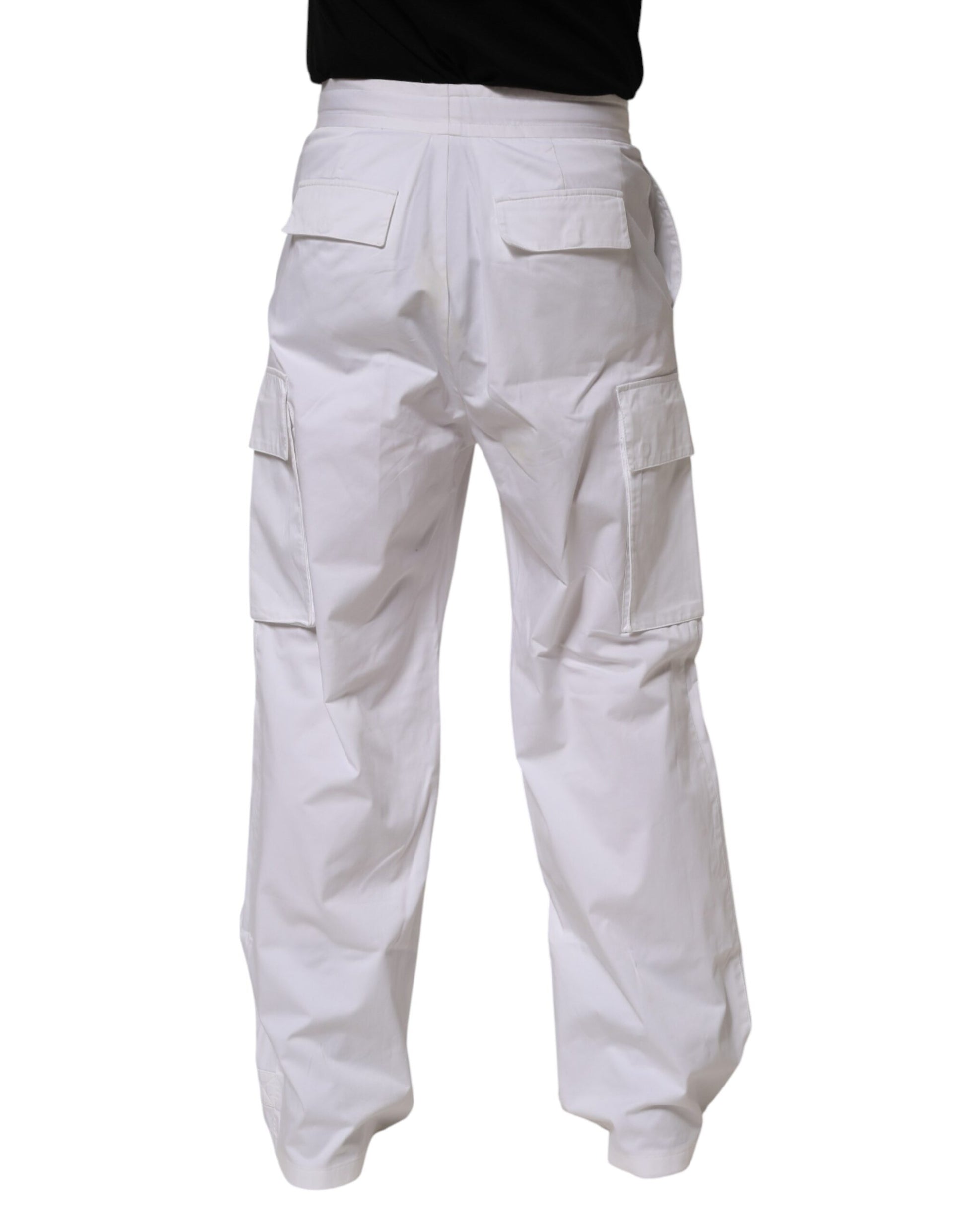 White Linen Straight Cargo Men Trouser Pants