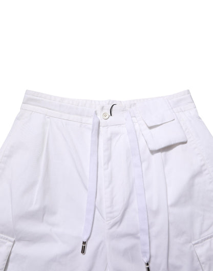 White Linen Straight Cargo Men Trouser Pants
