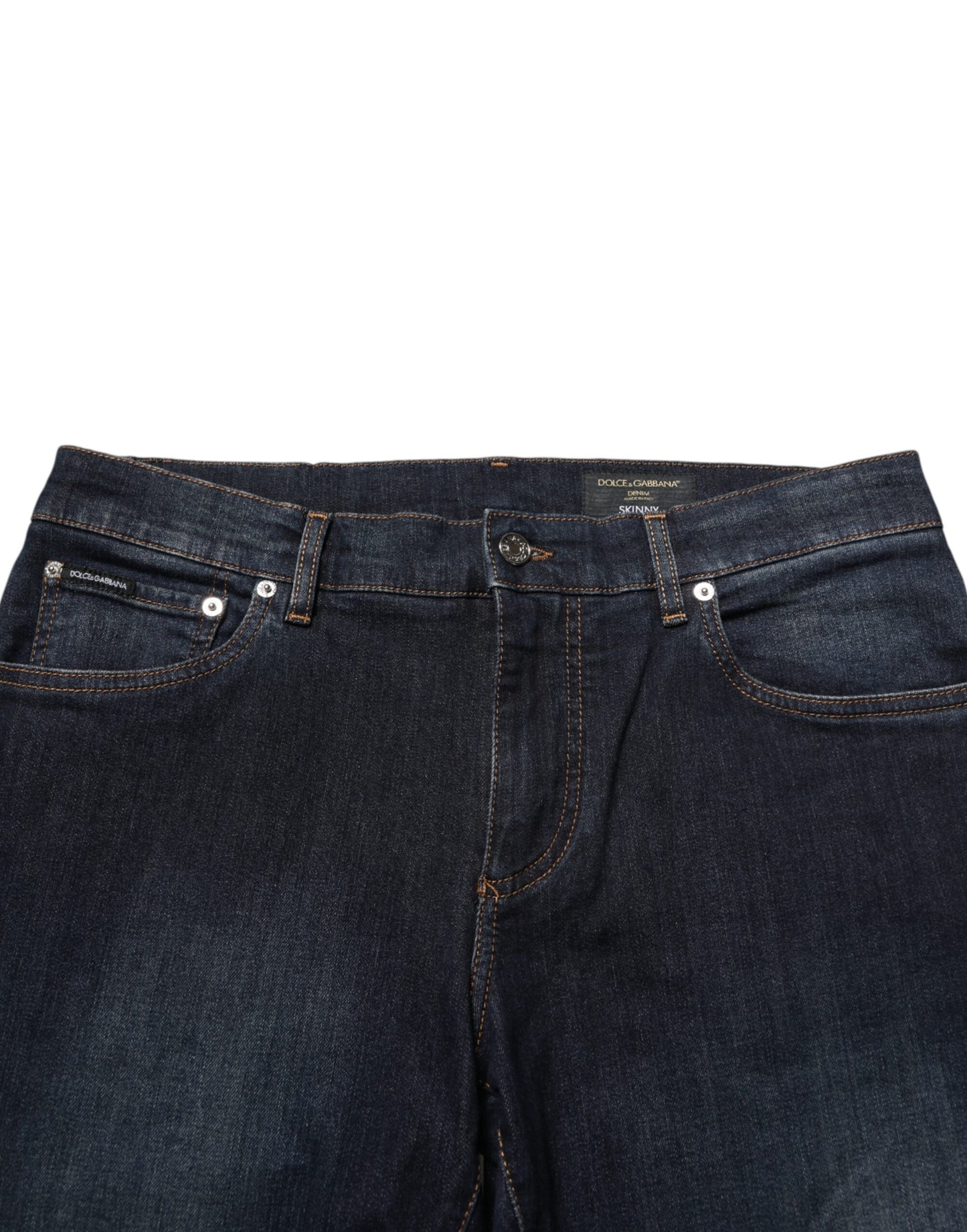 Dark Blue Cotton Skinny Men Denim Jeans