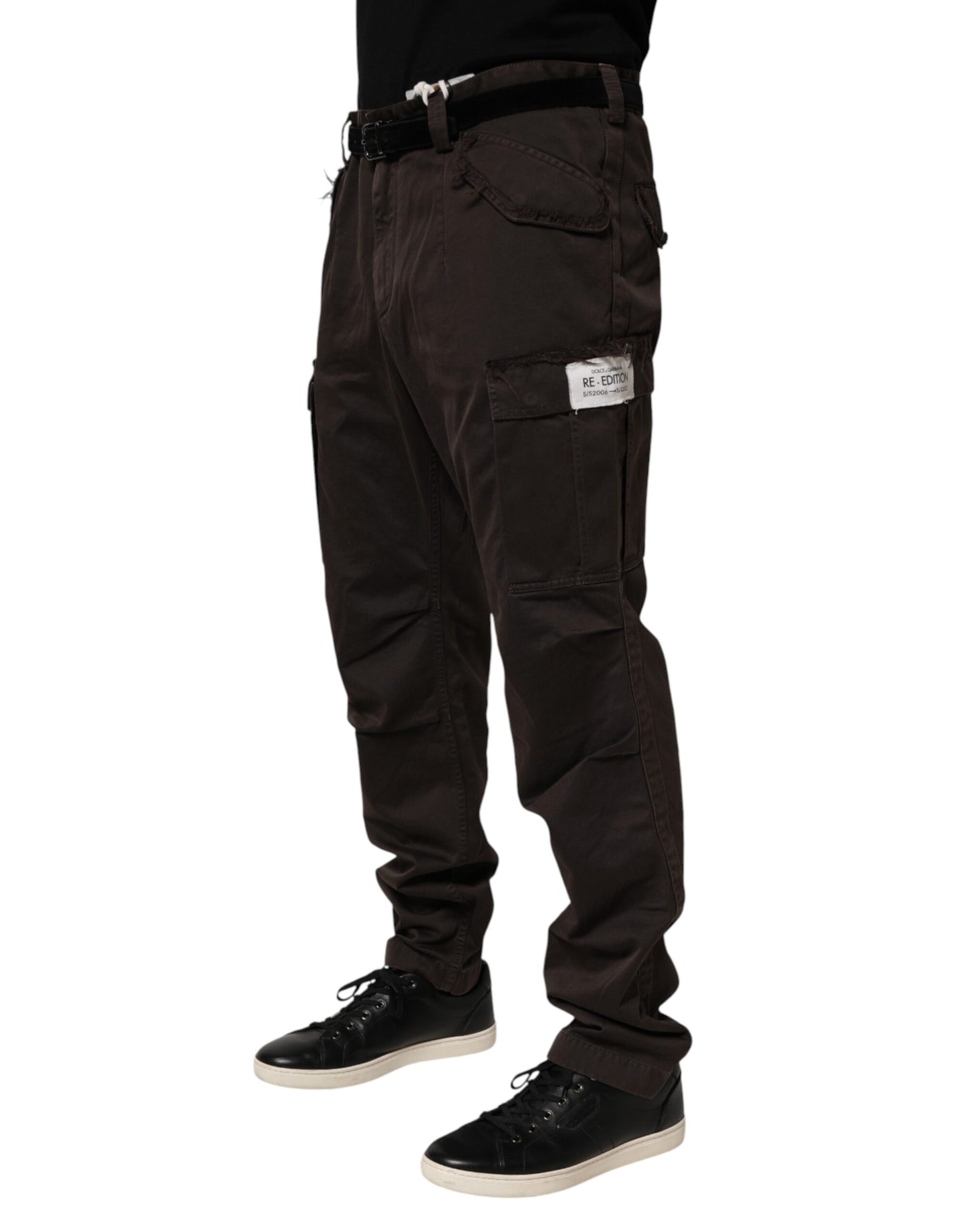 Brown Re- Edition Cotton Men Cargo Pants