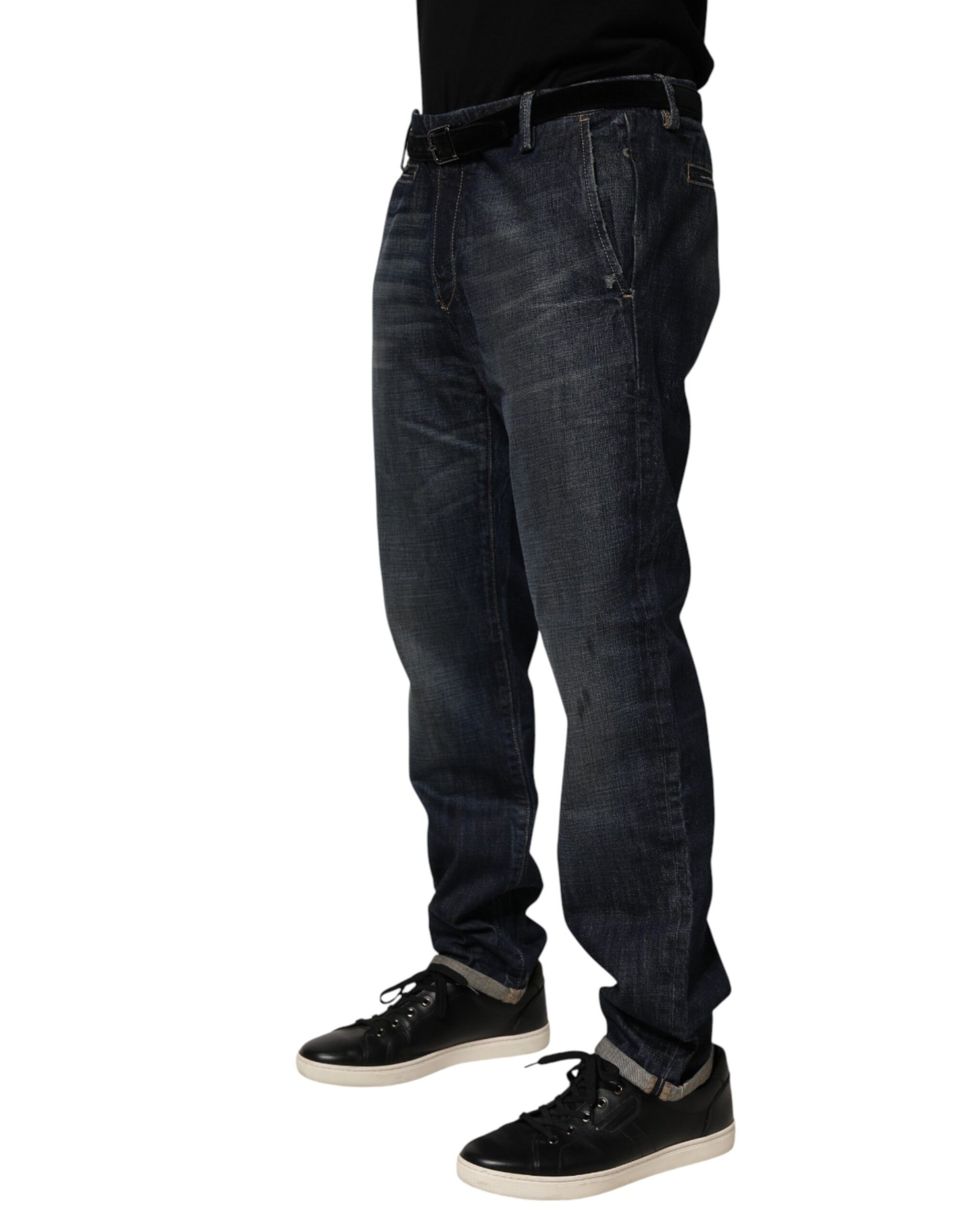 Dark Blue Washed Skinny Men Denim Trouser Jeans