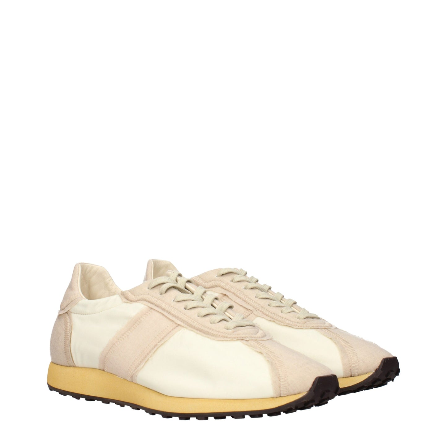 Beige Fabric Athletic Sneakers