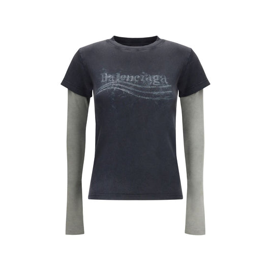 Washed Crayon Political Double-Sleeve T-Shirt