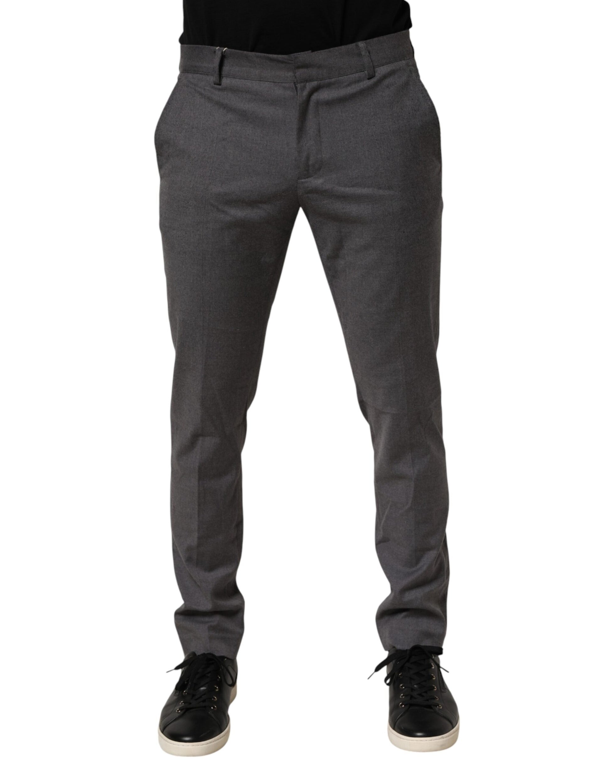 Gray Polyester Formal Dress Trouser Pants