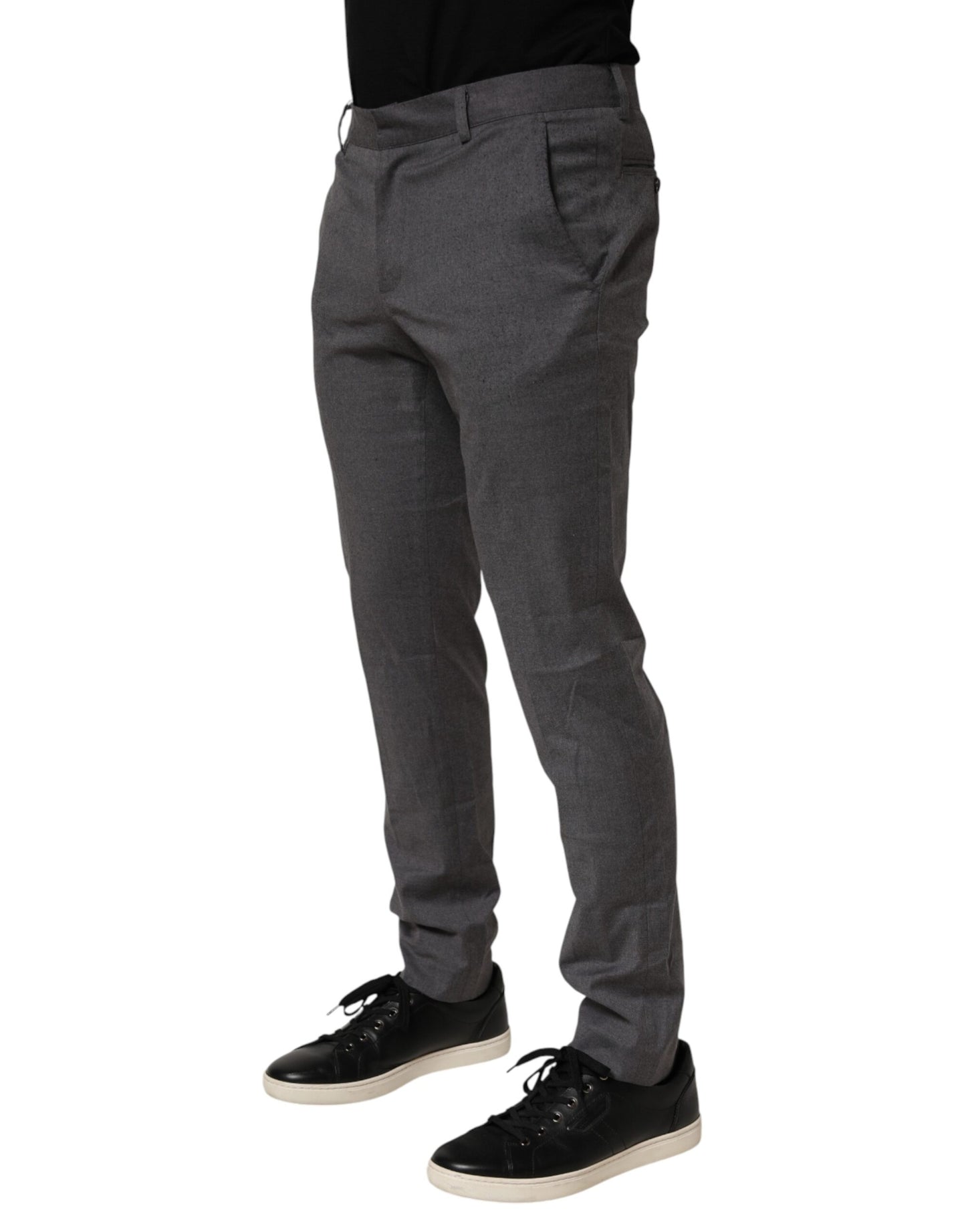 Gray Polyester Formal Dress Trouser Pants