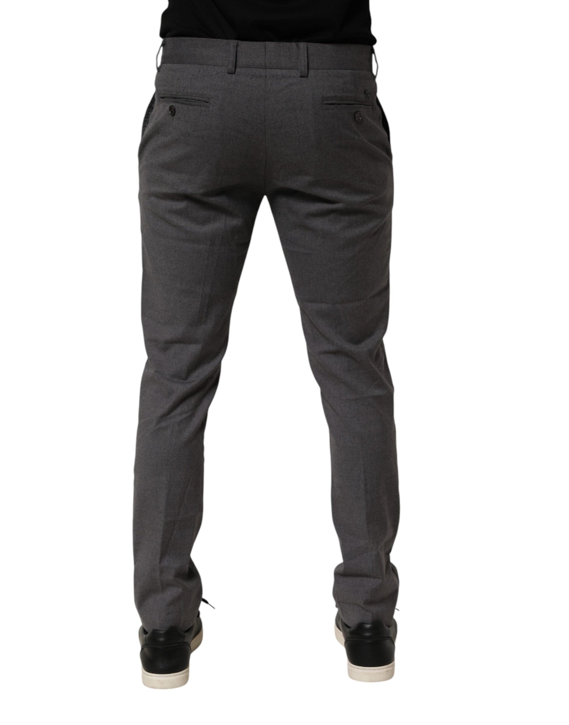 Gray Polyester Formal Dress Trouser Pants