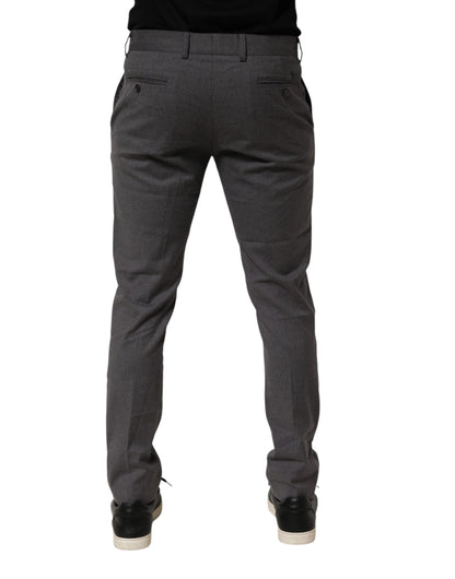 Gray Polyester Formal Dress Trouser Pants