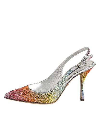 Multicolor Sequin Slingback Pumps Shoes