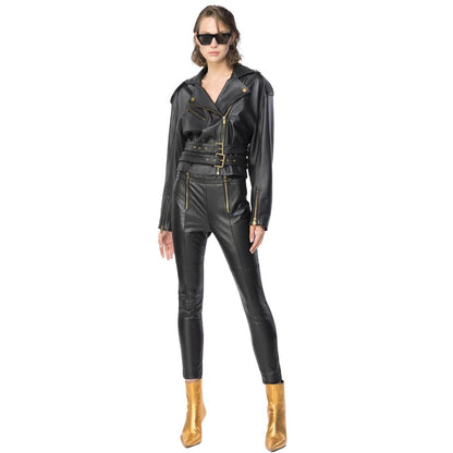 Black Lamb Leather Legging