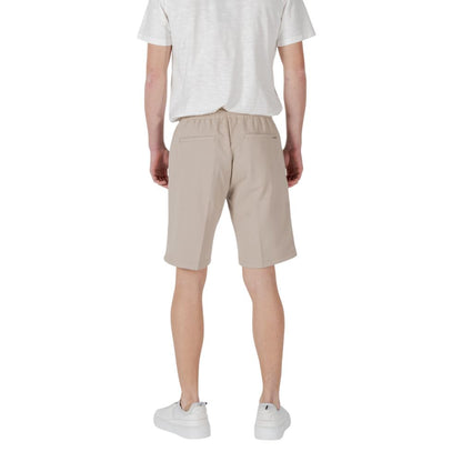 Beige Polyester Bermuda Shorts