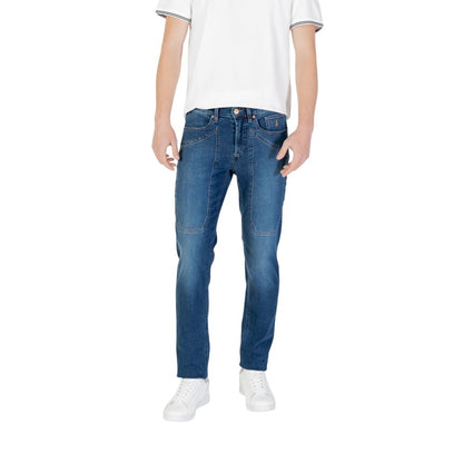 Blue Cotton Skinny Jeans
