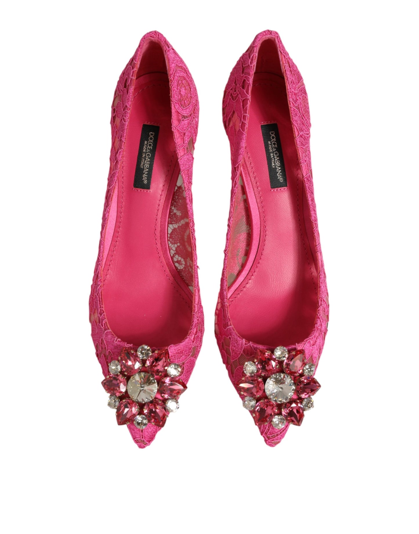 Pink Taormina Lace Crystal Heels Pumps Shoes