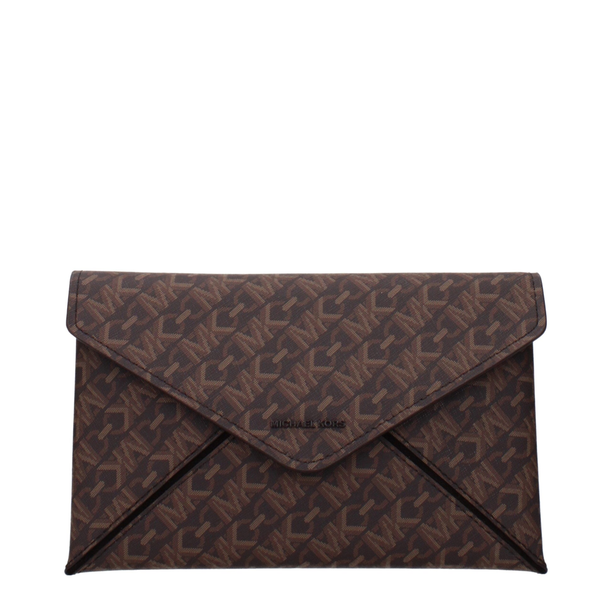 Brown Fabric Clutch Bag