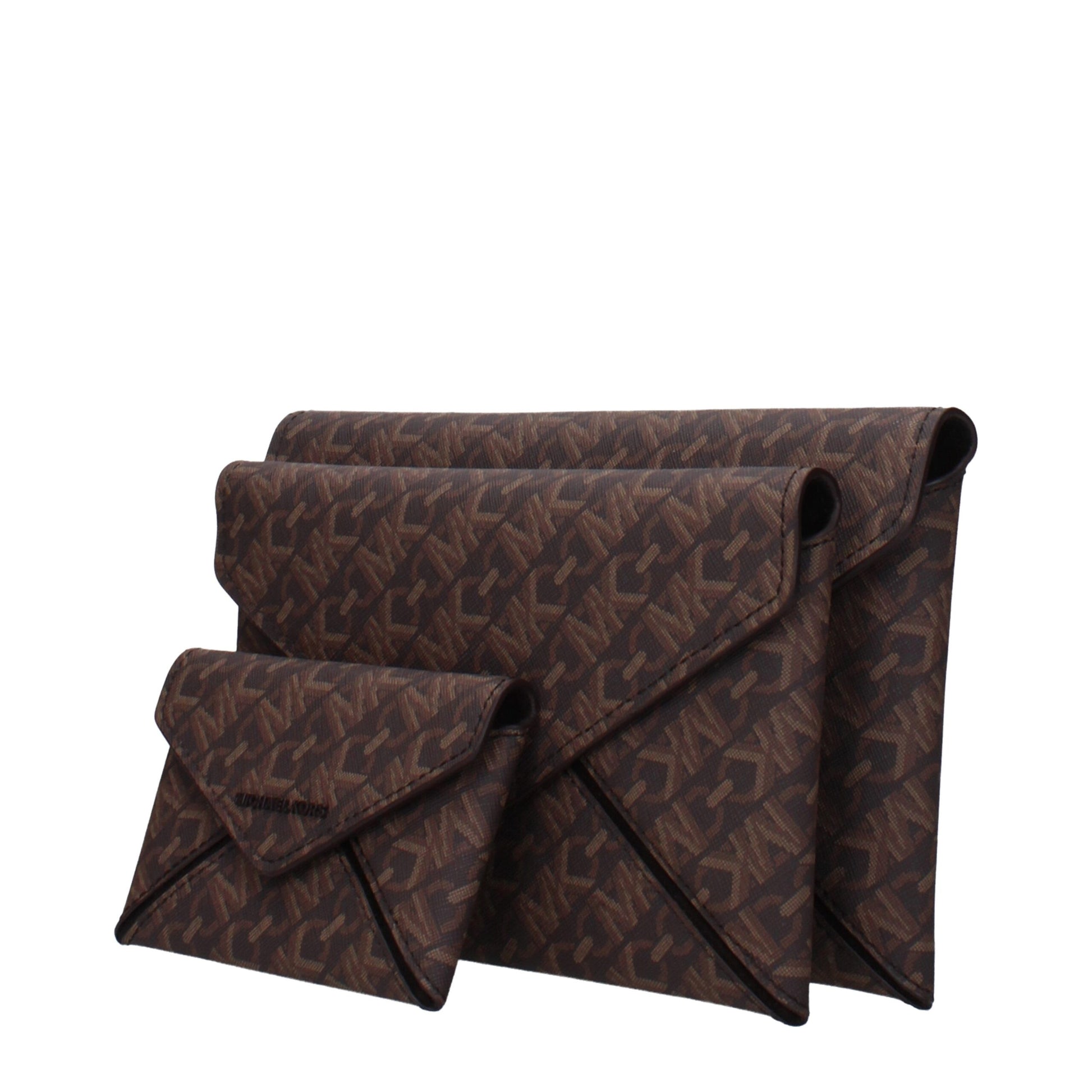 Brown Fabric Clutch Bag