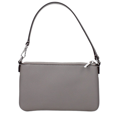 Gray Leather Handbag