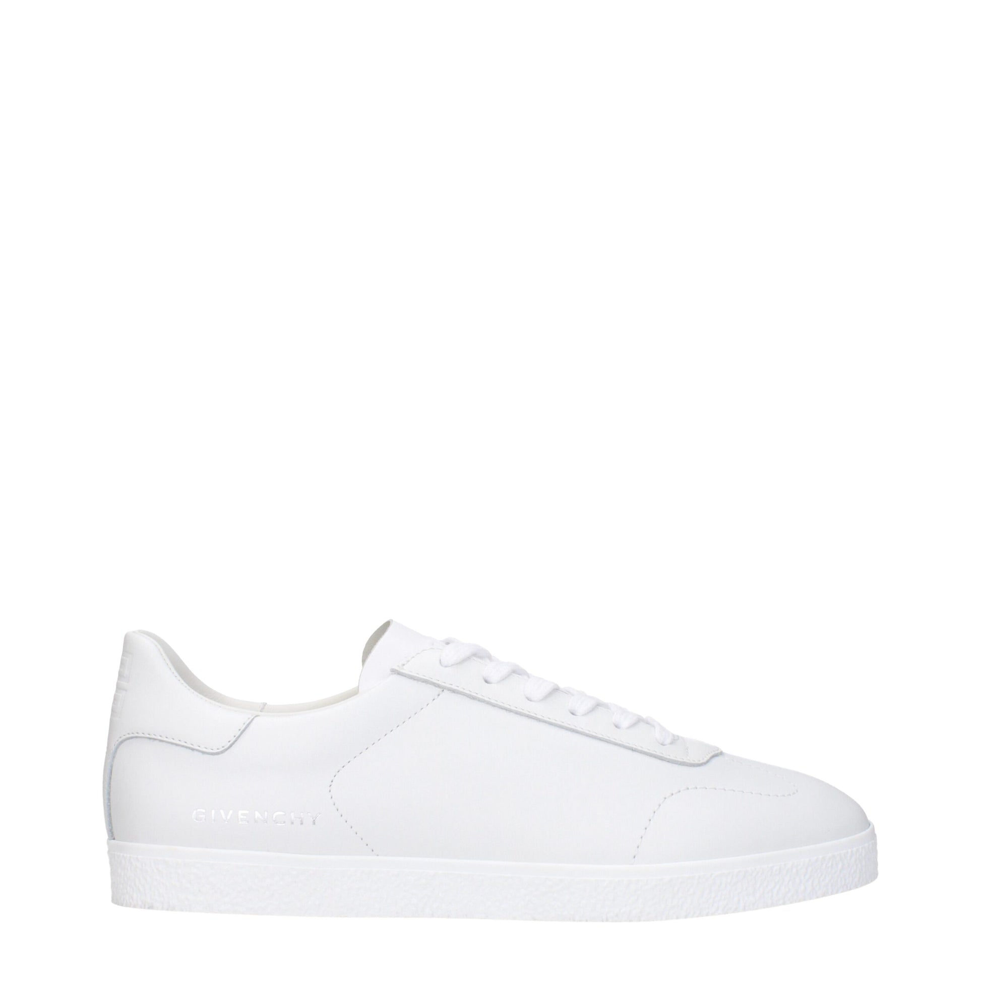 White Leather Low Top Sneakers