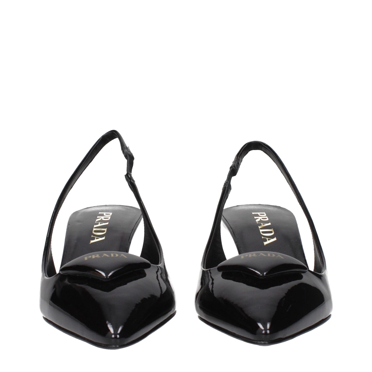 Black Leather Mid Heel Pumps