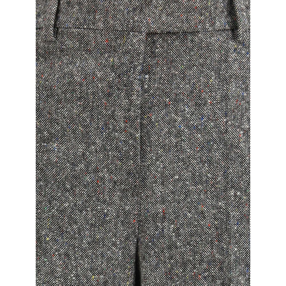 Gray Fleece Wool Pants