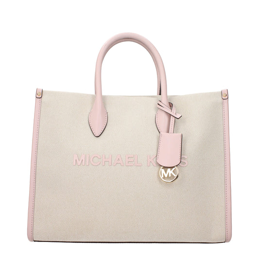 Beige Fabric Handbag