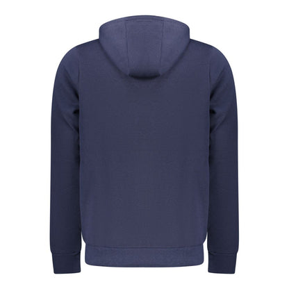 Blue Cotton Men's Hooded Sweatshirt