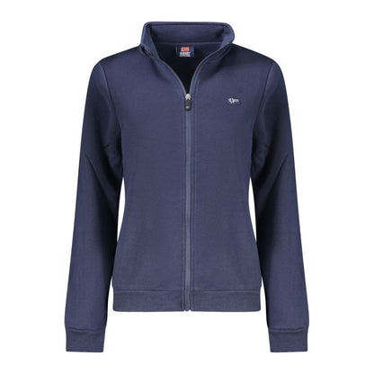 Blue Cotton Women Sweatshirt