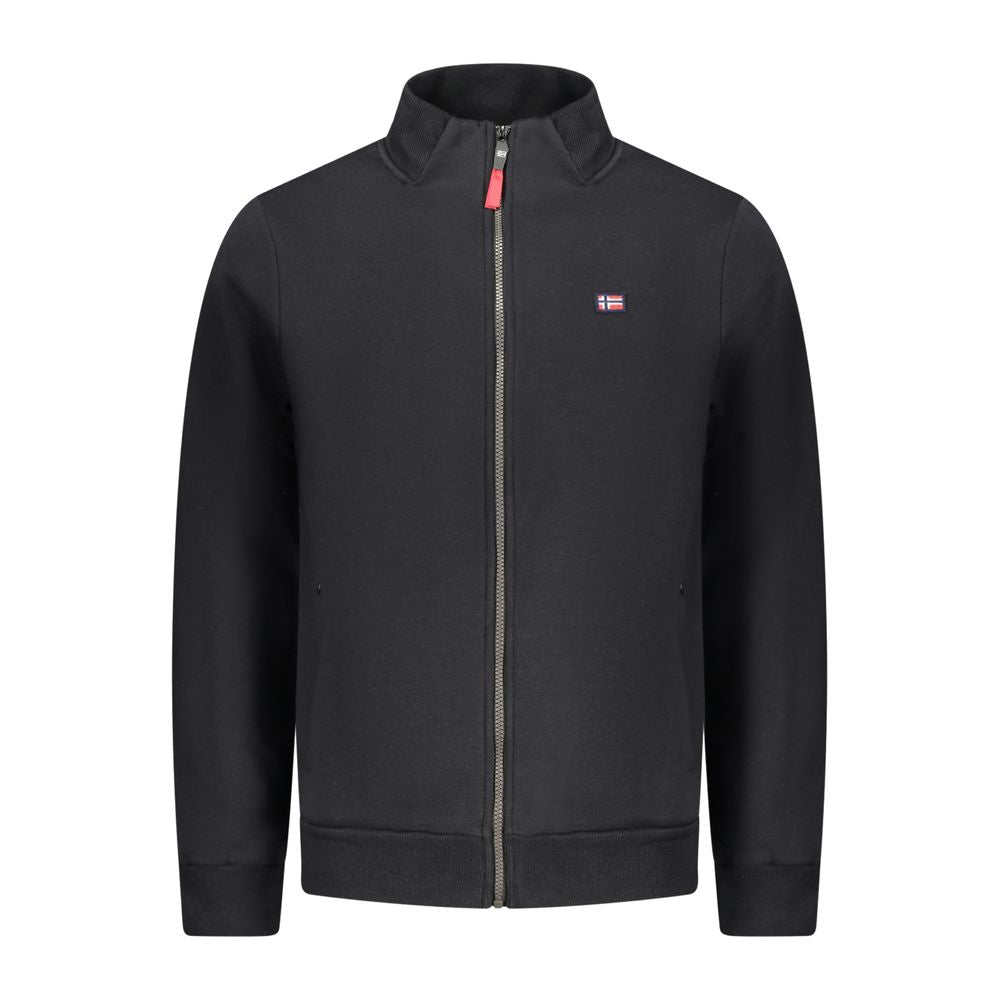 Black Cotton Men Sweatshirt