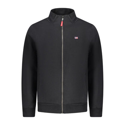 Black Cotton Men Sweatshirt