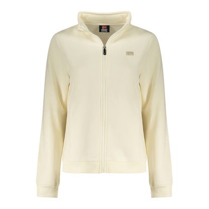 White Cotton Women Sweatshirt