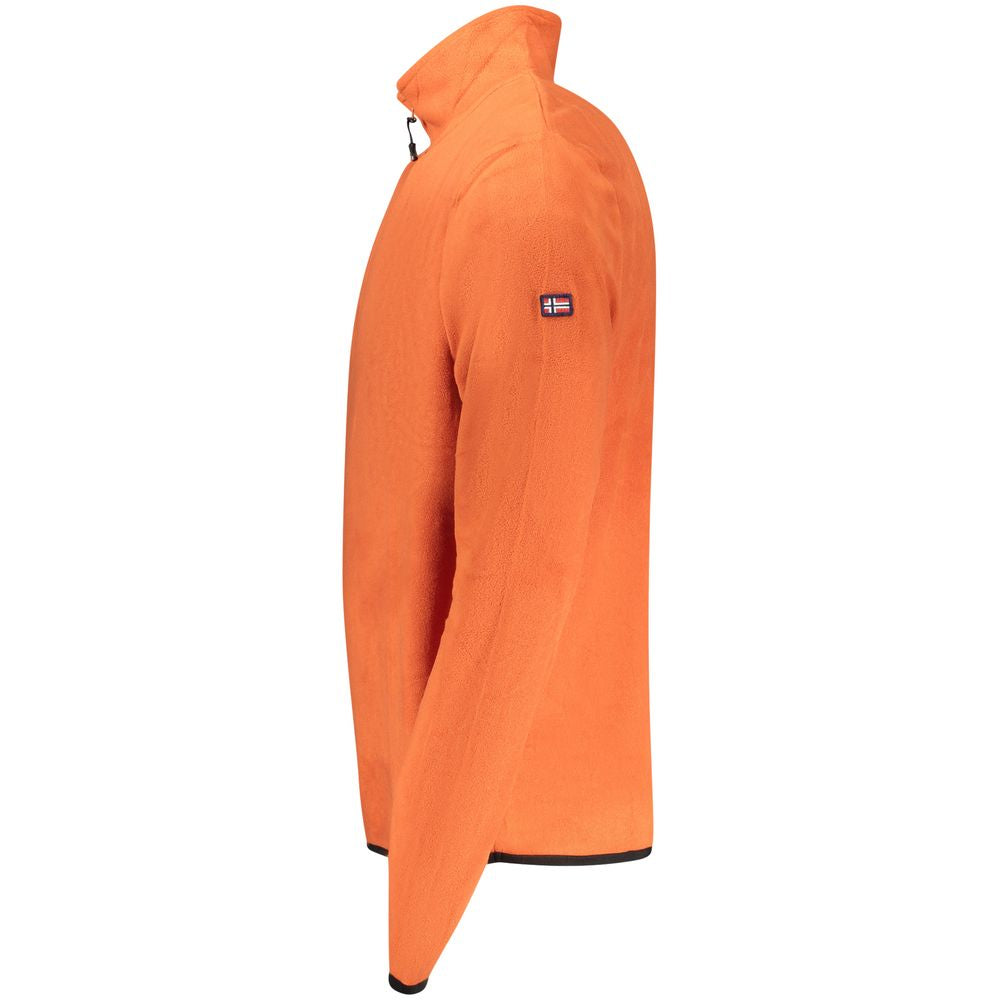 Orange Polyester Men Sweater