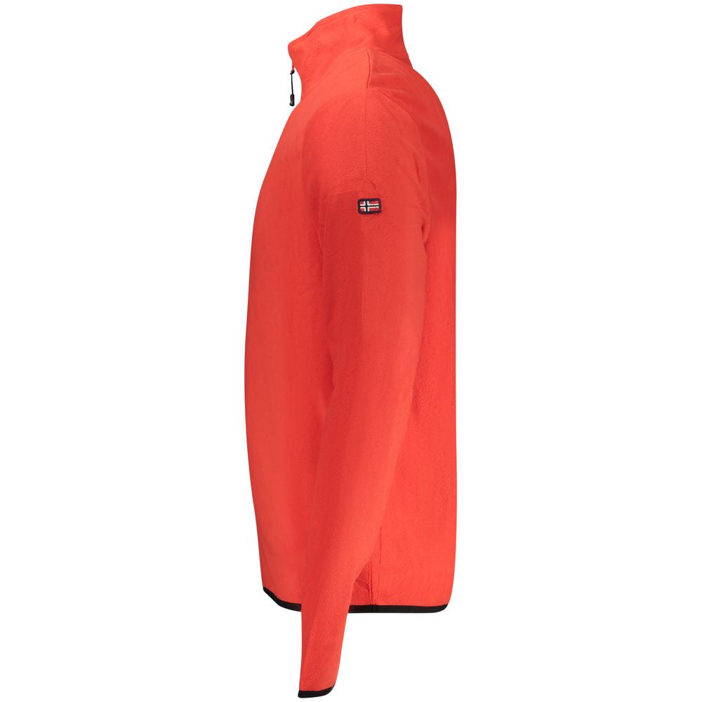 Red Polyester Men Sweater