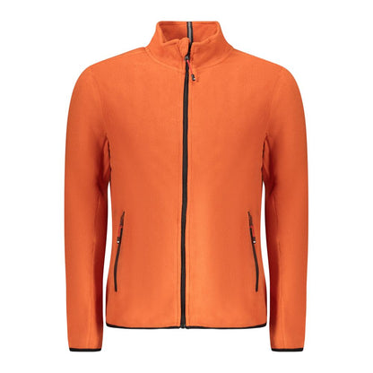 Orange Polyester Men Sweater