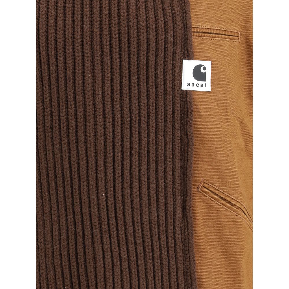 WIP Washed Duck x Wool Knit Jacket by Sacai x Carhartt