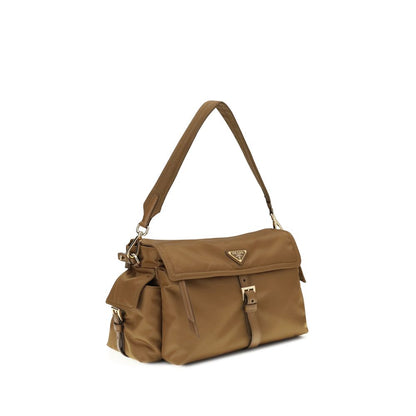 Brown Recycled Polyamide Shoulder Bag