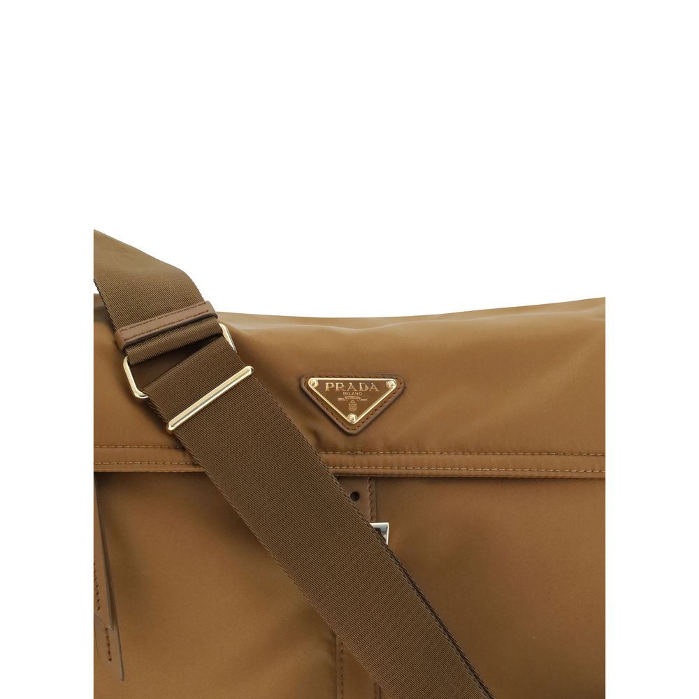Brown Recycled Polyamide Shoulder Bag