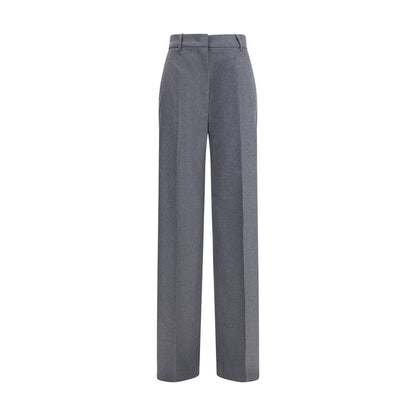 Gray Fleece Wool Casual Pants
