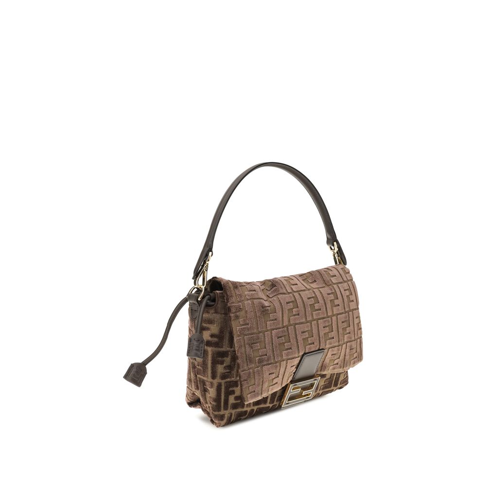 Brown Viscose Shoulder Bag