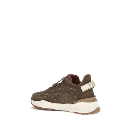 Brown Rubber Athletic Sneakers