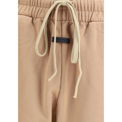Beige Cotton Casual Pants