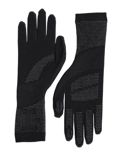 Black DG Logo Cotton Hands Mitten Men Gloves