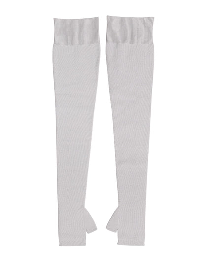 Gray Virgin Wool Knitted Fingerless Men Gloves