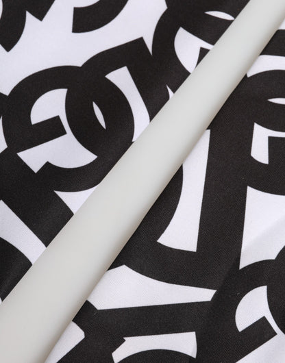 Black White DG Logo Elbow Length Mitten Gloves