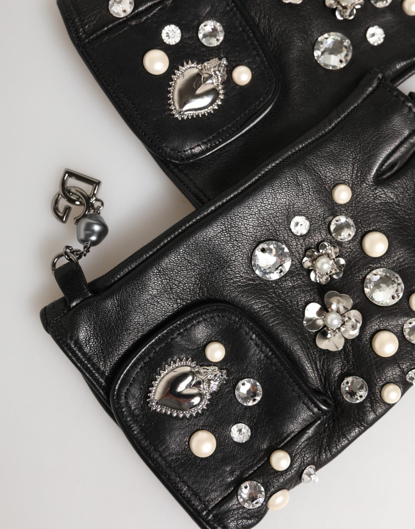 Blue Logo Fingerless Wrist Length Mitten Gloves