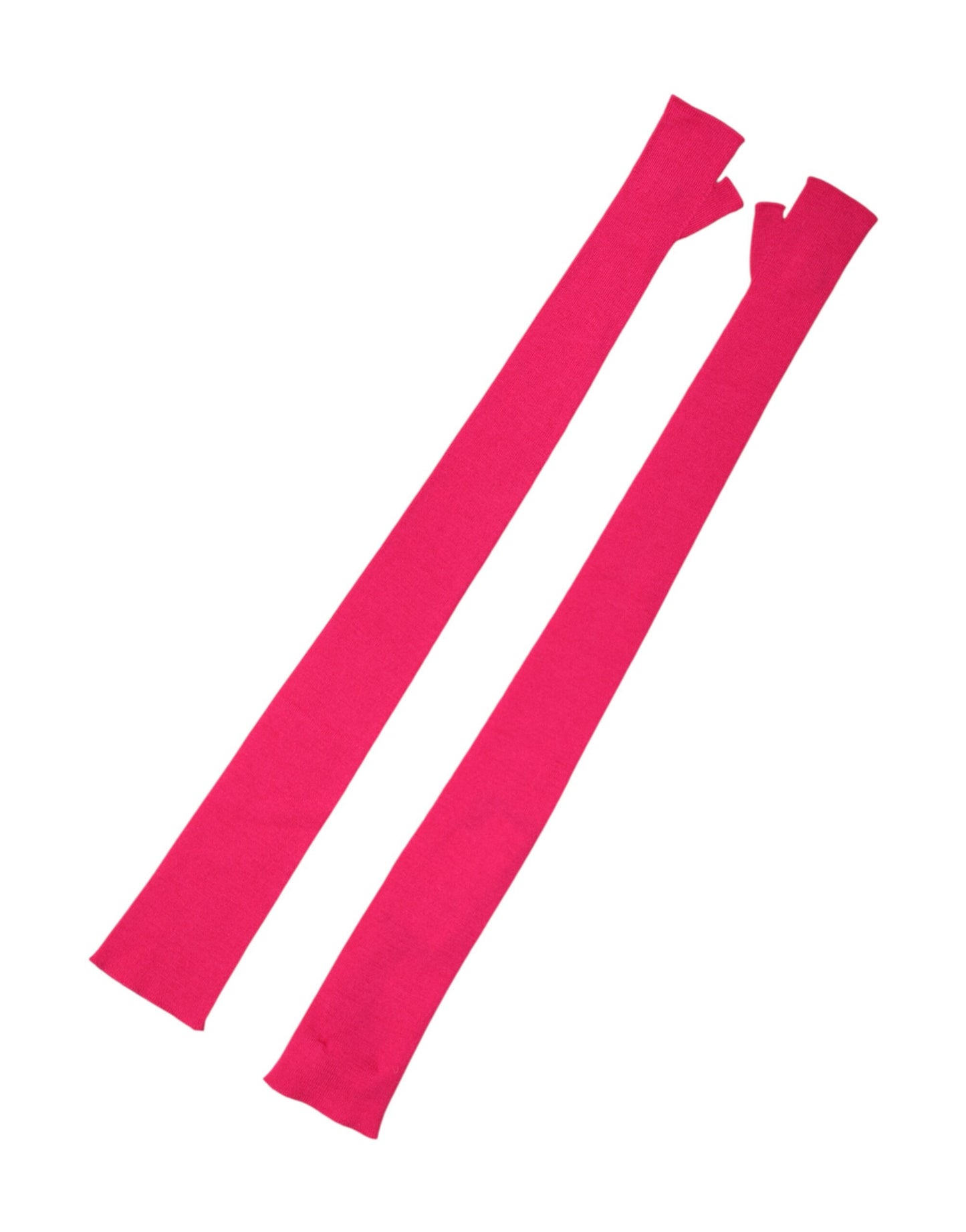 Pink Wool Fingerless Elbow Length Mitten Gloves