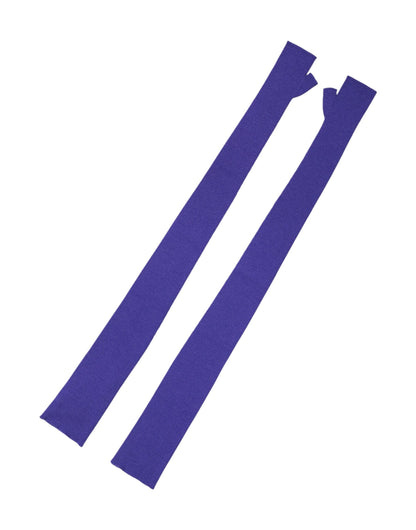 Violet Wool Fingerless Elbow Length Mitten Gloves