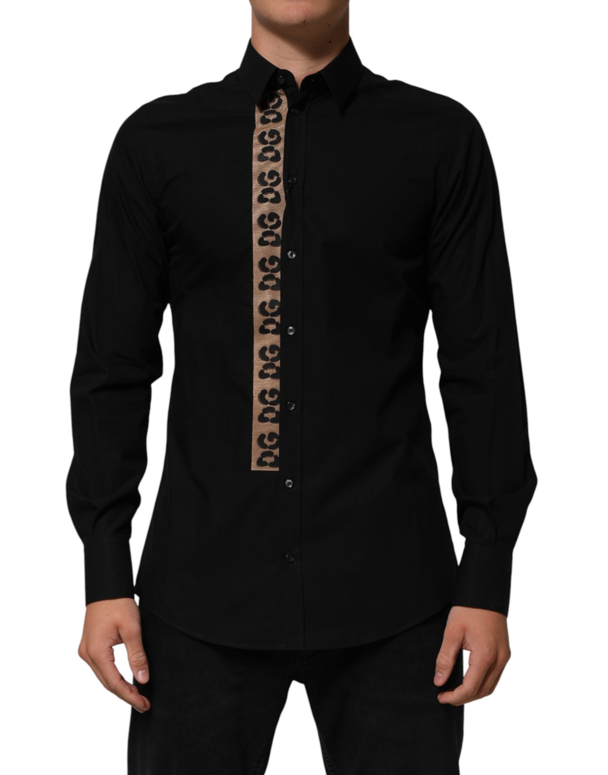 Black DG Cotton Collared MARTINI Dress Shirt